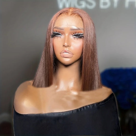 Raw Hair Vietnamese 250 Density 100 Human Hair Lace Frontal Wigs Straight Natural Black 13x6 Bob Wig Lace Front Human Hair Wigs